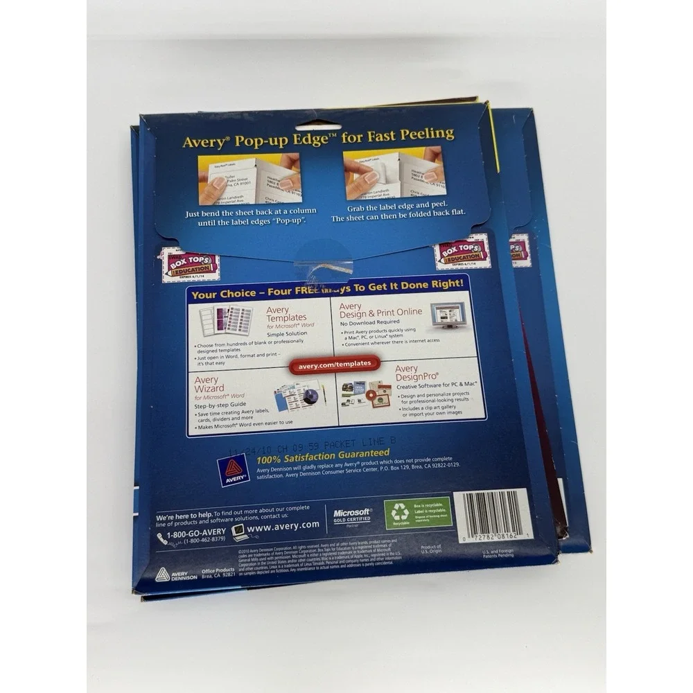 Avery Easy Peel‎ Lot Of 5 Mailing Address Labels Laser 5262-8660-18163-8162 New
